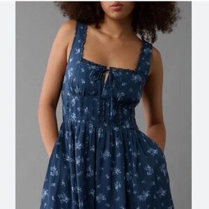 American Eagle Blue Floral Midi Dress
